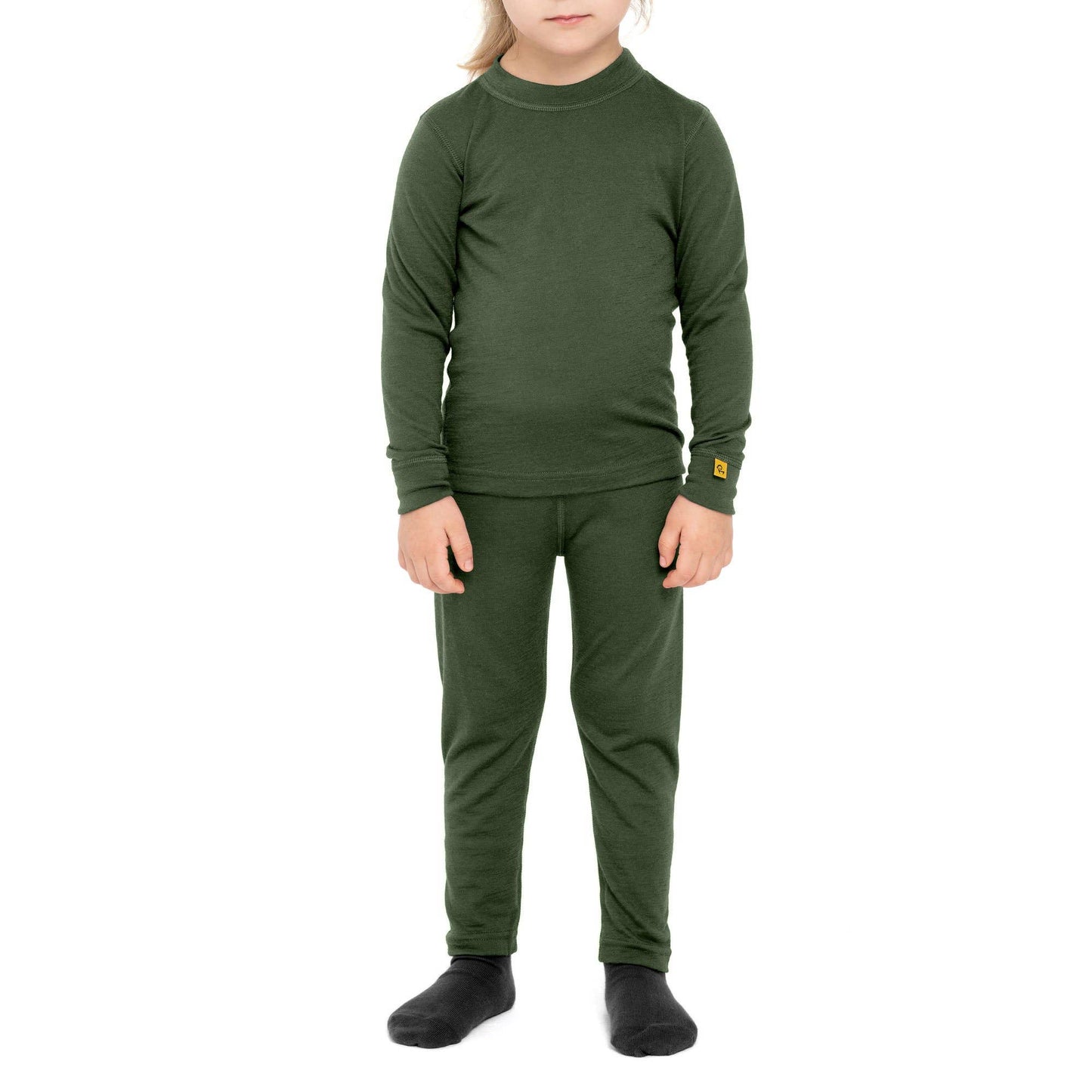 Kids' Long Sleeve Set 160 Merino Dark Green