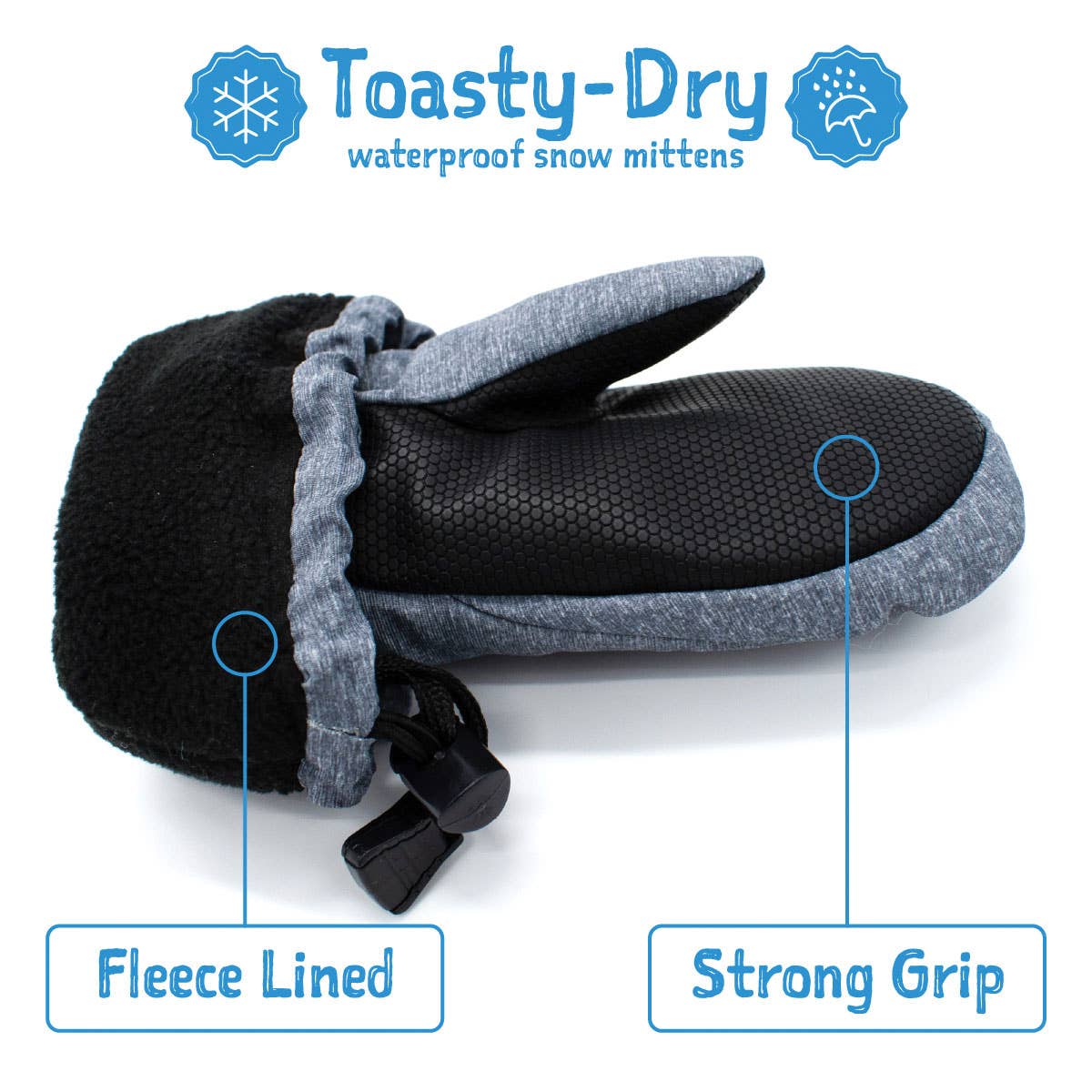 Arctic Toasty Dry Mittens- Blue artic fox