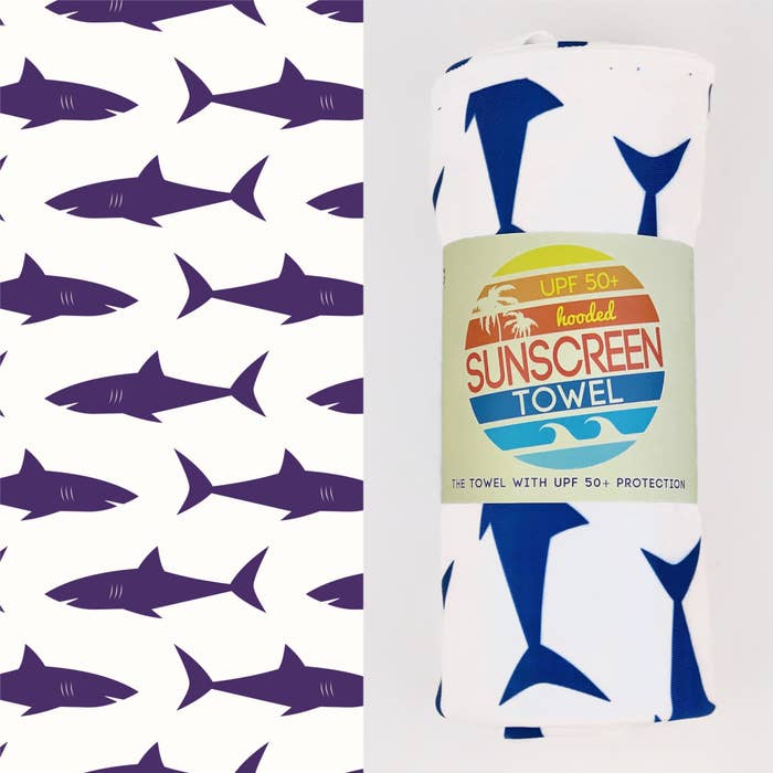 Shark Hooded spf sunscreen towel