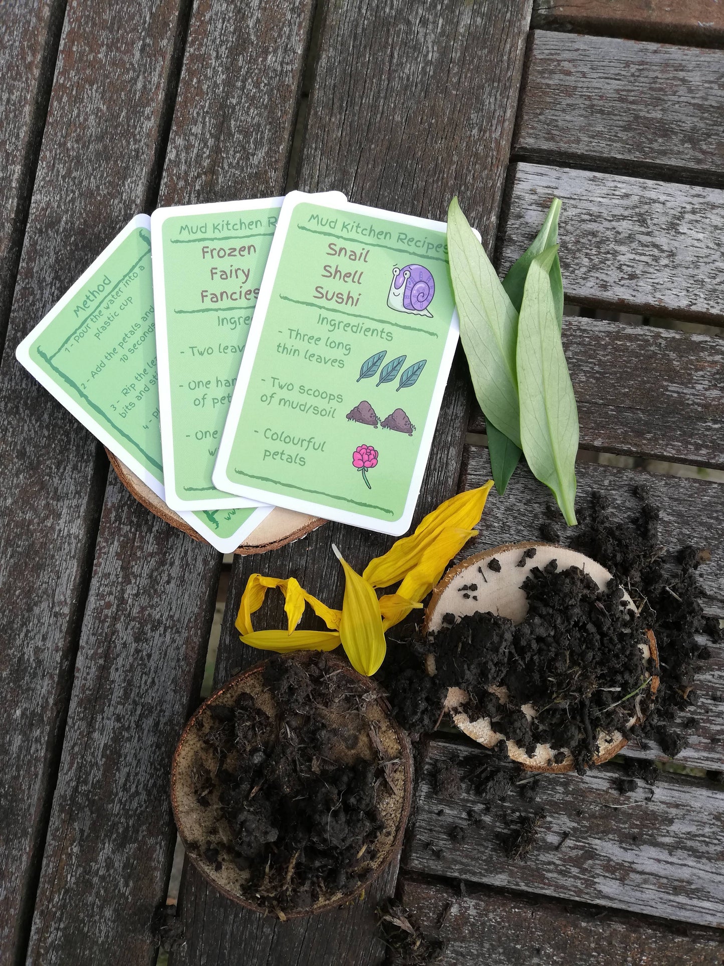 Mud Kitchen Recipe Cards