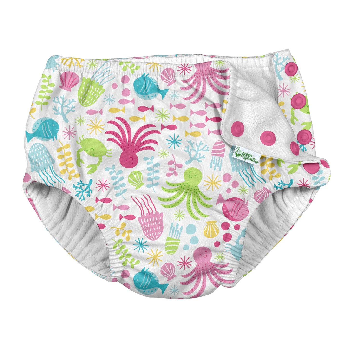 Snap Reusable Absorbent Swimsuit Diaper - Girls Print
