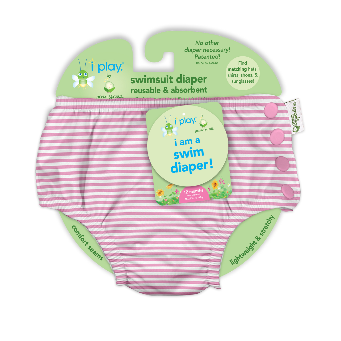 Snap Reusable Absorbent Swimsuit Diaper - Girls Print