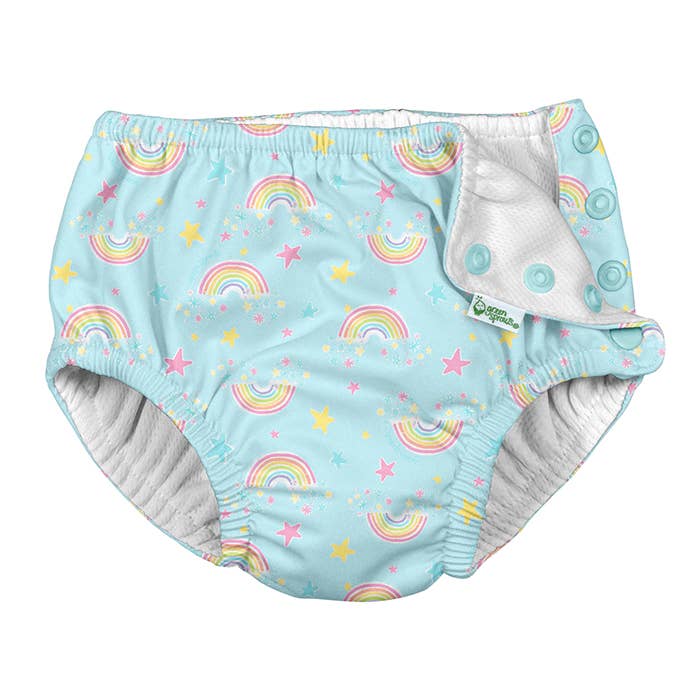 Snap Reusable Absorbent Swimsuit Diaper - Girls Print