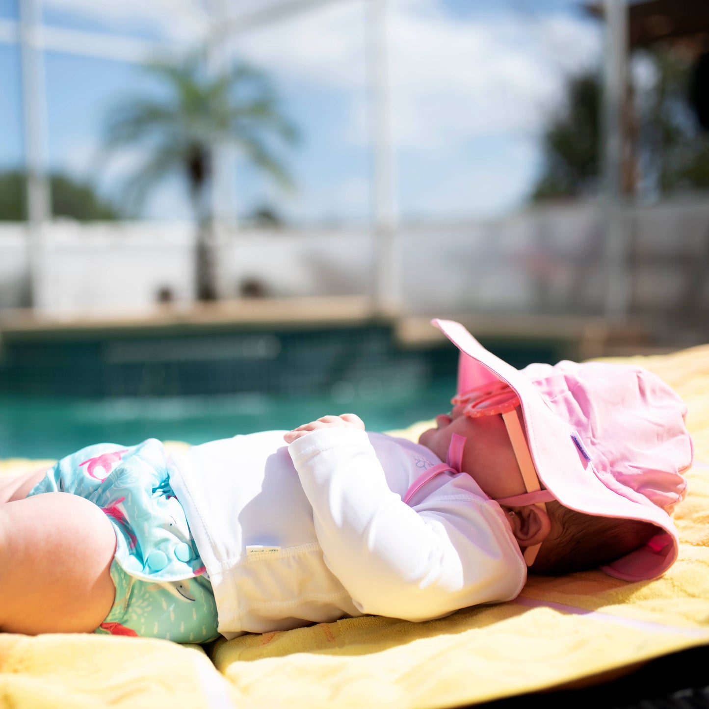 Snap Reusable Absorbent Swimsuit Diaper - Girls Print