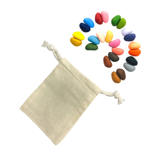 24 Colors in a Muslin Bag Bag, Crayon Rocks Crayons