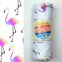 Flamingo sunscreen towel