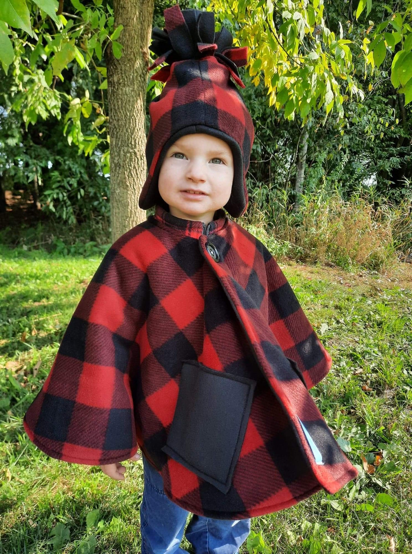 The WarmMe Car seat poncho-buffalo check