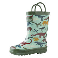 Oaki, earthly dinosaurs loop handle rubber boots